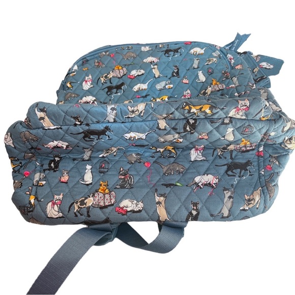 Vera Bradley Essential Large Backpack Cat’s Meow Steal Blue - Picture 5 of 13